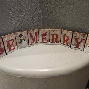 Fold Up Hinged Ganz Holiday Sign Tabletop 'Be Merry"